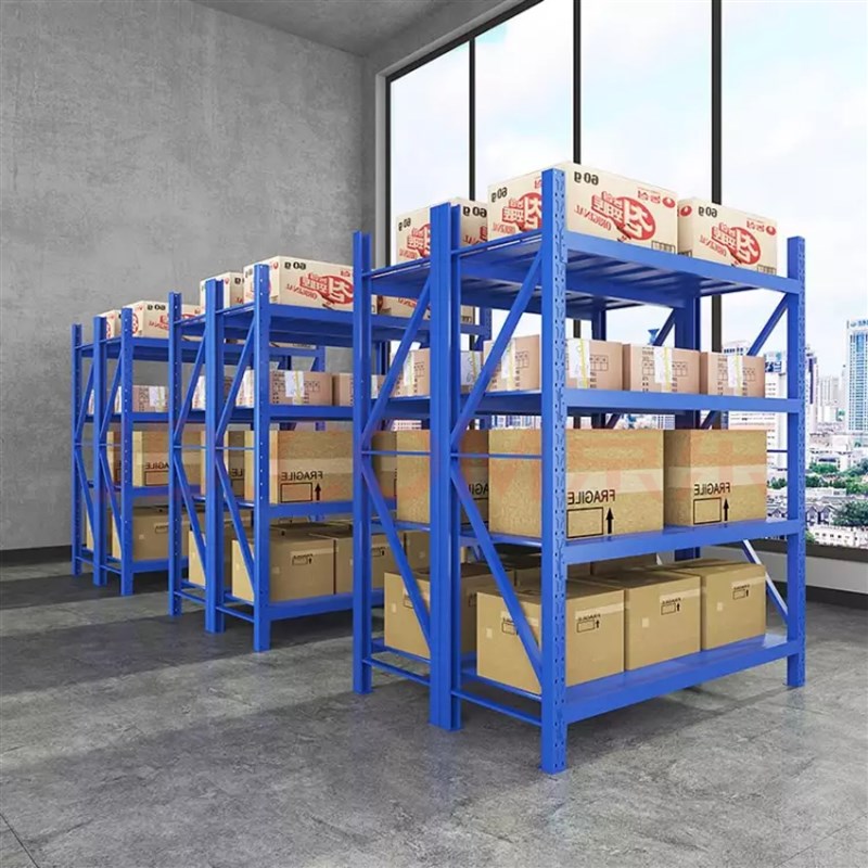 仓库货架新款仓储超市展示架自由组合铁架子角钢家用储置物架四层