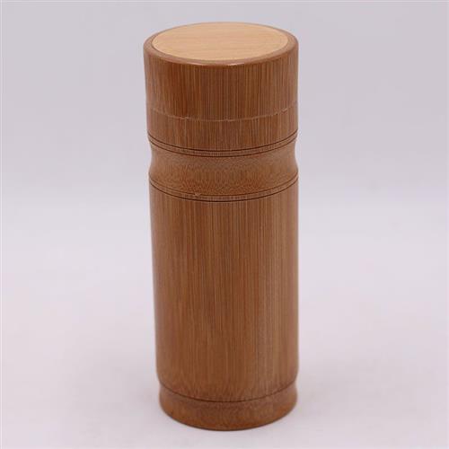 竹制有盖茶叶水杯竹木工艺礼品摆饰碳化竹雕刻茶经高杯旅游礼品包