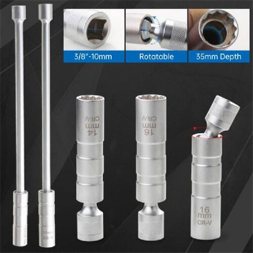 极速Universal Magnetic Spark Plug Sleeve Flexible Socket Wre