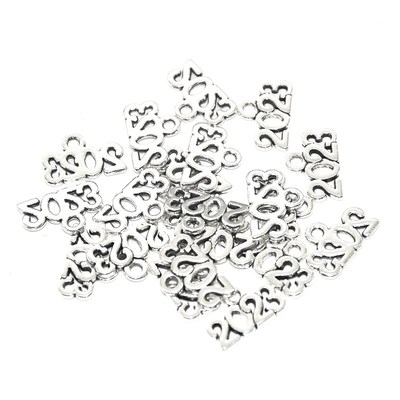 40pcs Wholesale Number 2021 2022 Year Charms Alloy Metal Sou