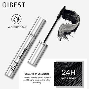 QIBEST Black Mascara Eyelashes Mascara 4D Silky Eyelashes Le