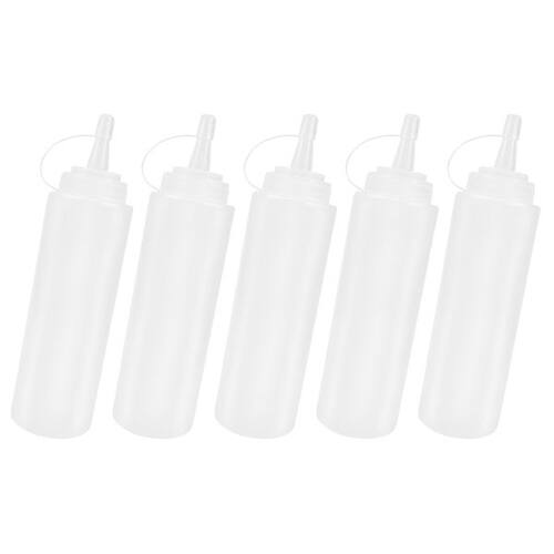 极速5pcs 230ml 8oz Plastic Squeeze Squirt Condiment Bottles
