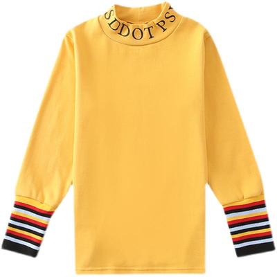 男宝宝女大童洋气打底衫秋冬加绒加厚半高领长袖内搭纯棉儿童上衣