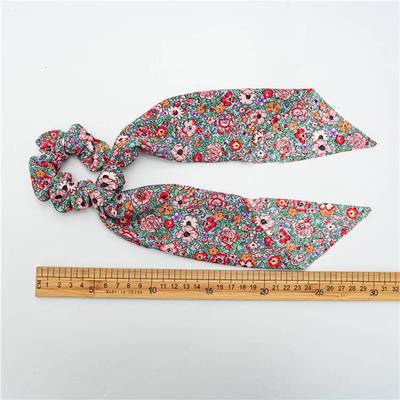 Fashion Leopard Print Bow Satin Long Ribbon tail Scarf Hair