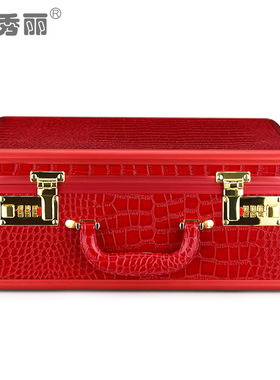 结婚彩礼盒聘金箱装20-100万现金首饰提亲礼金盒红色密码压箱红包