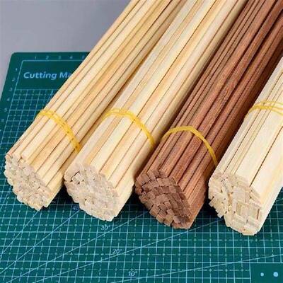 10PcsLot Multisize Round Square Bamboo Sticks DIY