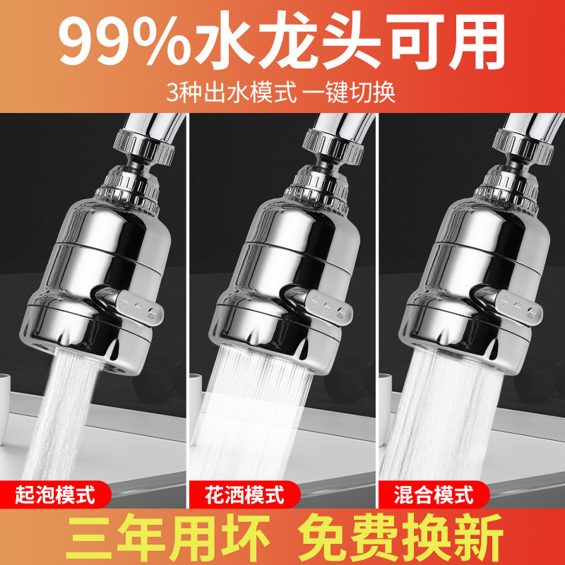 Kitchen faucet universal joint anti-splash head wash basin h