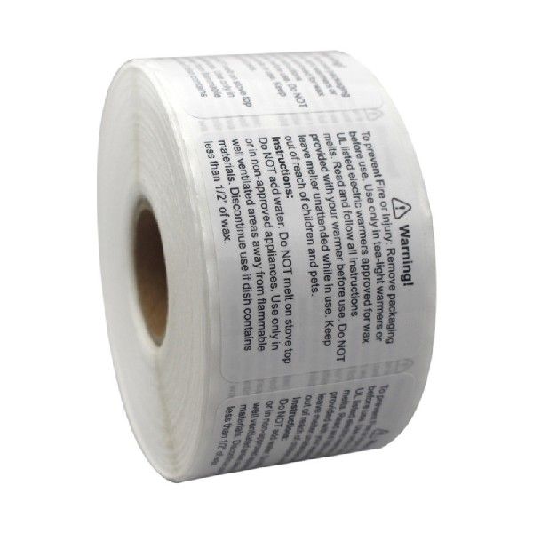 600PCS/Roll Wax Melt Candle Sticker Labels Safety Warning