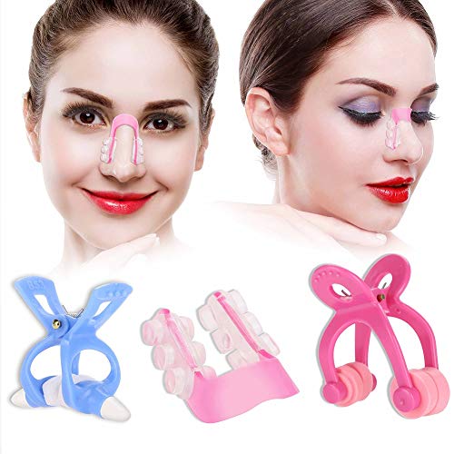 3pcs Nose Shaper Massager Clip + Straightening Beauty Clip +