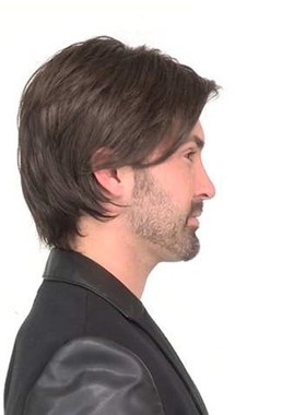 Mens partial fashion high temperature silk wig