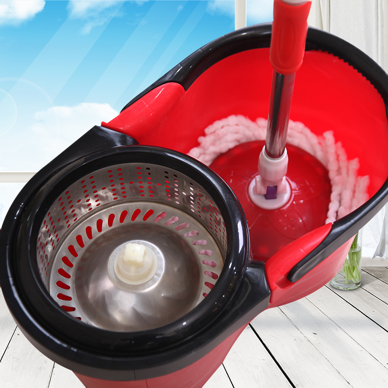 家用双驱动手压式甩干拖把桶旋转免手洗不锈钢自动甩干地拖真神拖