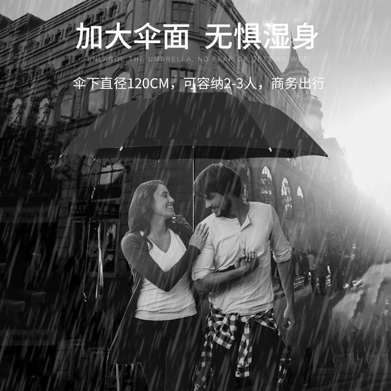 自动超大号雨伞定制图案可印logo广告伞长柄暴雨专用汽车标志伞男