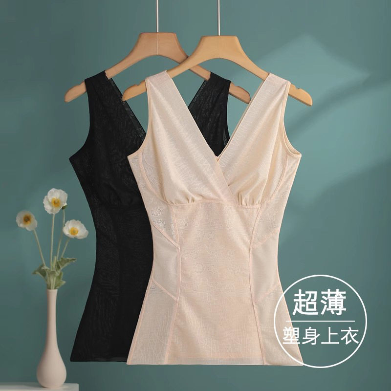 夏季超薄无胸垫收腹束身背心