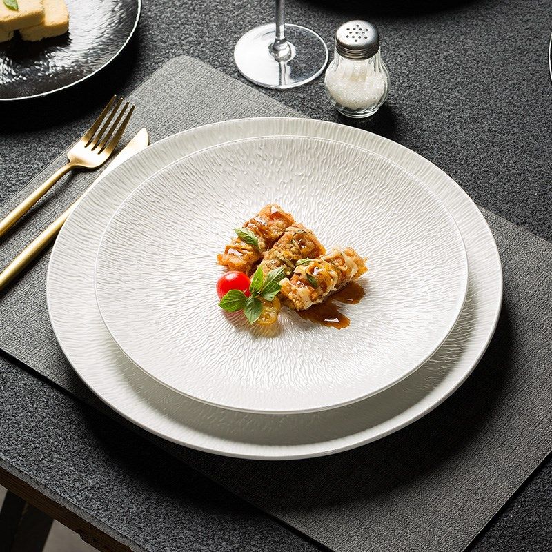 北欧创意西餐餐盘日式盘子菜盘商用家用牛排餐盘陶瓷平盘子高级感,餐饮具,盘,淘宝优惠券,粉丝福利购,淘宝优惠卷