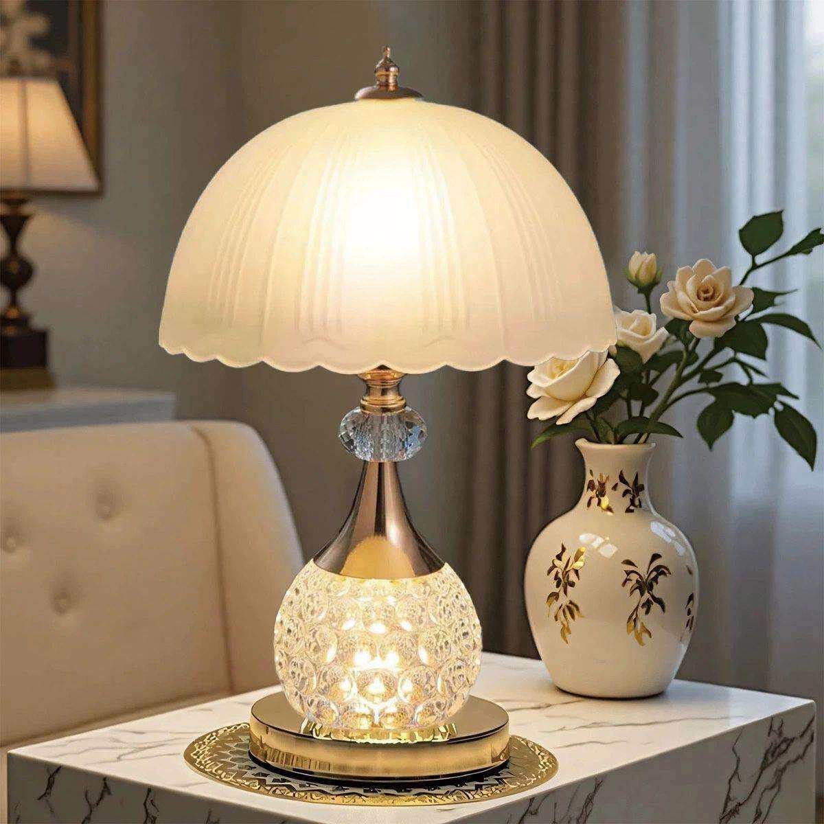 轻奢水晶台灯现代欧式卧室床头灯浪漫的欧式卧室装饰灯一件包邮