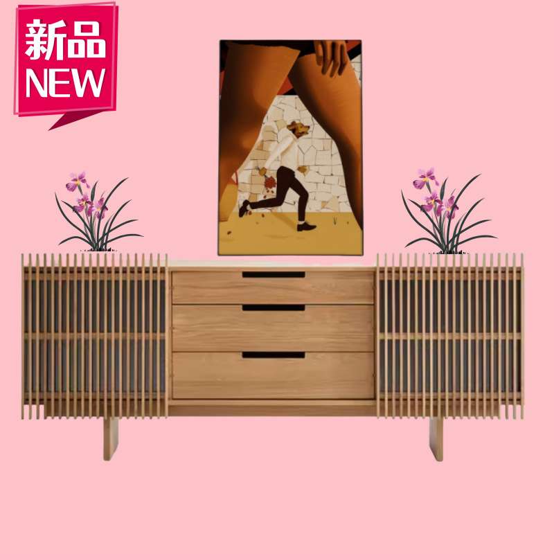 意式烤漆餐边柜黑色复古风玄关柜现代简约客厅边柜收纳储物柜包邮