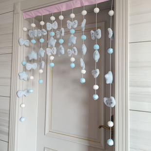 牵手星星少女心装饰门帘玄关卧室客厅阻隔帘儿童房门免打孔挂饰