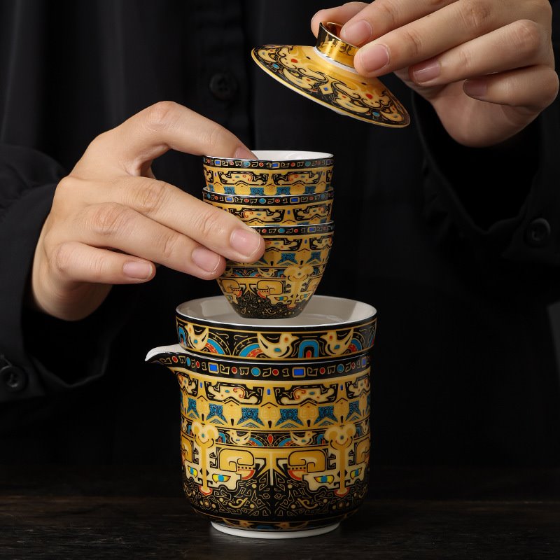 唐卡悬停快客杯旅行茶具套装便捷式户外露营个人专用泡茶喝茶装备