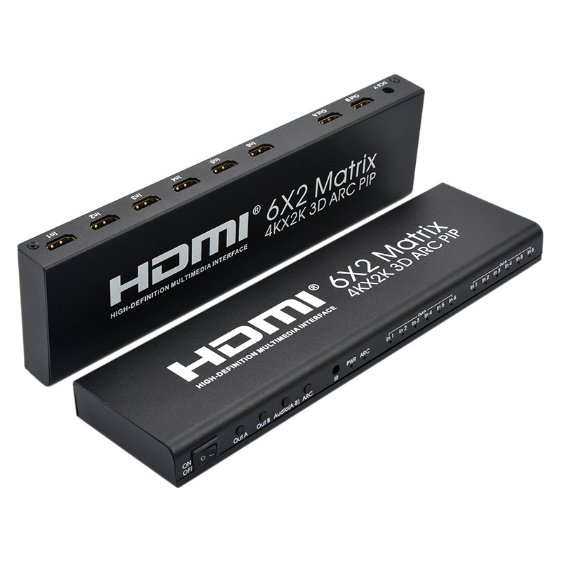 HDMI6进2出矩阵HDMI6X2高清4K2K切换分配器音频分离画中画PIP ARC