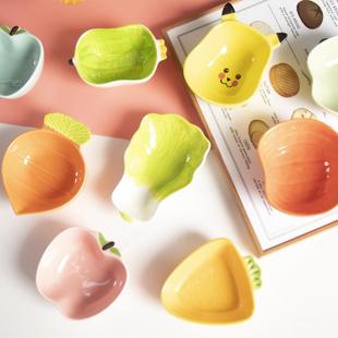 网红宠物碗创意碟子居家用陶瓷儿童碟醋碟蘸料碟饭店小菜碟调味碟