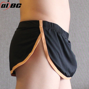 無(wú)縫兩片式 2條男士 單丁開(kāi)叉性感透氣內(nèi)褲 居家裸睡無(wú)襠裙褲 阿羅褲