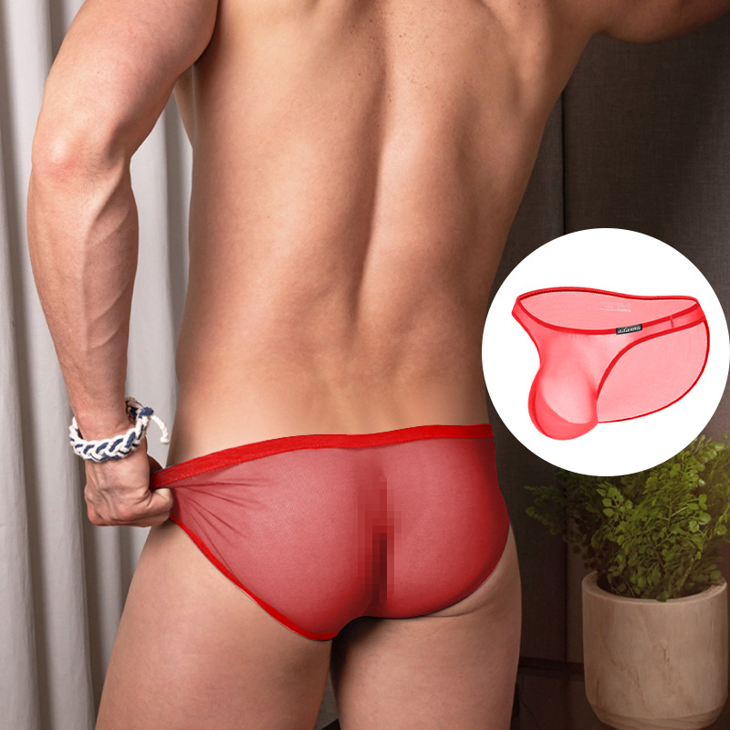 ADANNU男士三角裤透明性感低腰提臀舒适透气运动健身U凸男内裤