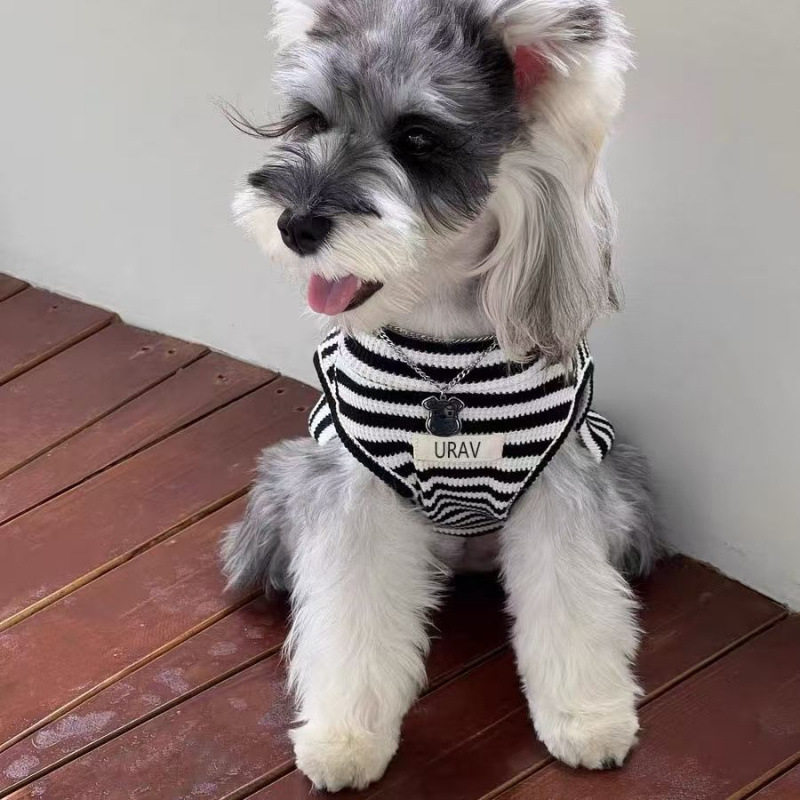 宠物狗狗衣服春夏季薄款防掉毛可爱条纹衫背心小型幼犬泰迪雪纳瑞