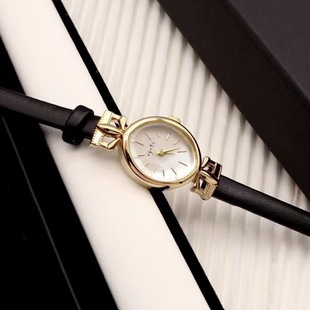 日本agete手表皮带女菱形表盘镂空小巧精致小金表复古气质腕表女