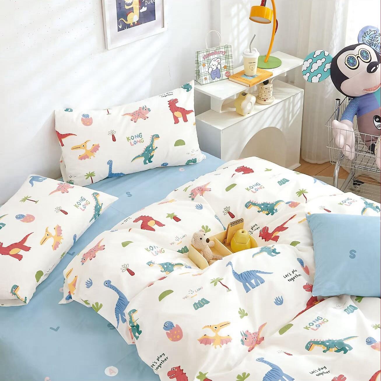 卡通纯棉印花面料斜纹儿童布料婴儿床单棉布全棉布头厂家