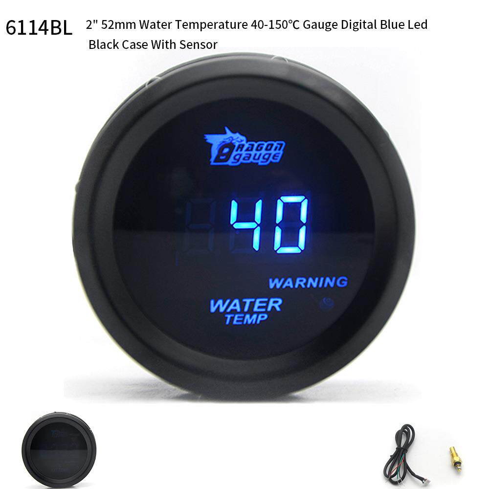 跨境热销2寸52MM黑色外壳蓝光数字显水温表 车用仪表 改装车仪表