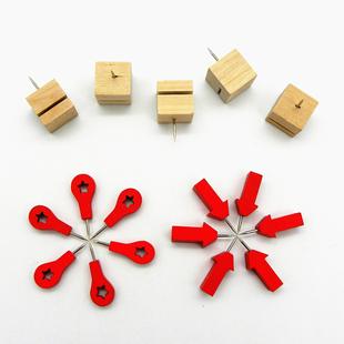 工厂直销创意图钉办公软木板照片墙固定红色地标箭头图钉卡槽方钉