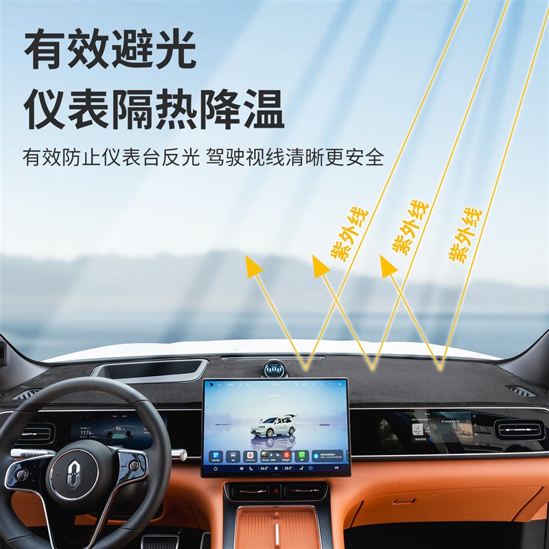 适用于问界M6M7M8M9仪表台防晒垫汽车避光垫中控台遮光垫防滑配件