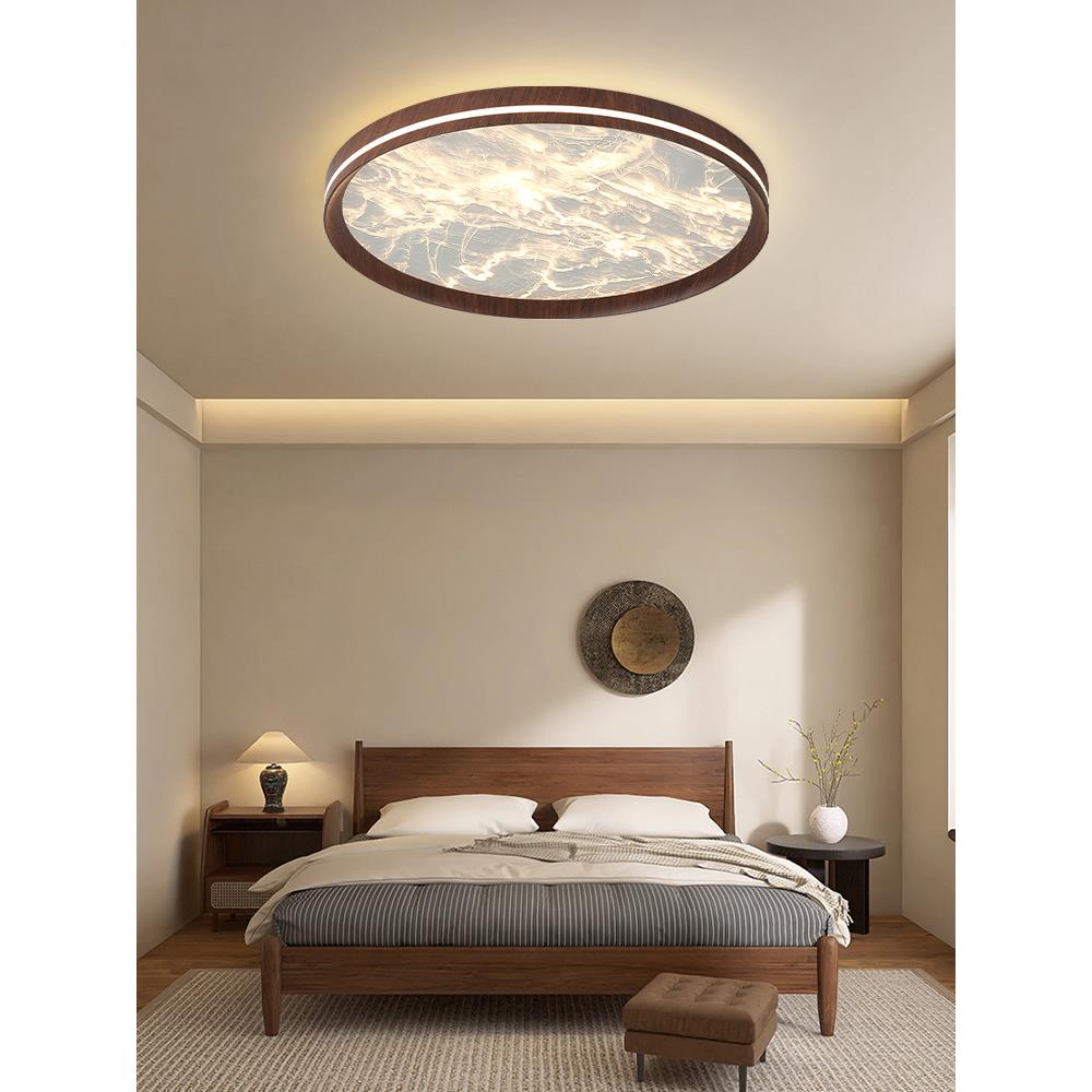 覆古卧室灯意式极简云雾吸顶灯无缝隙全光谱护眼房间主卧灯书房灯