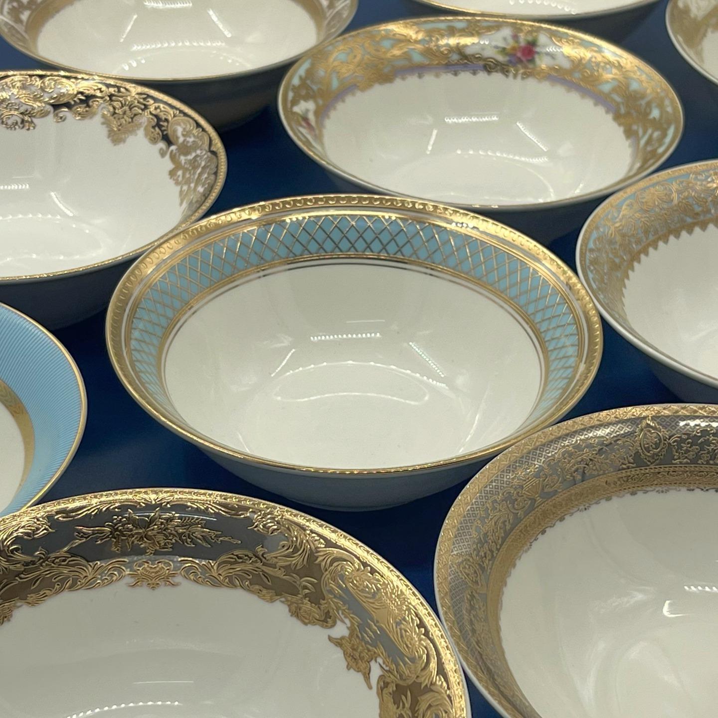 NAMES 骨瓷平底饭碗5.5英寸汤碗浮雕金边餐具粥碗餐碗高档碗