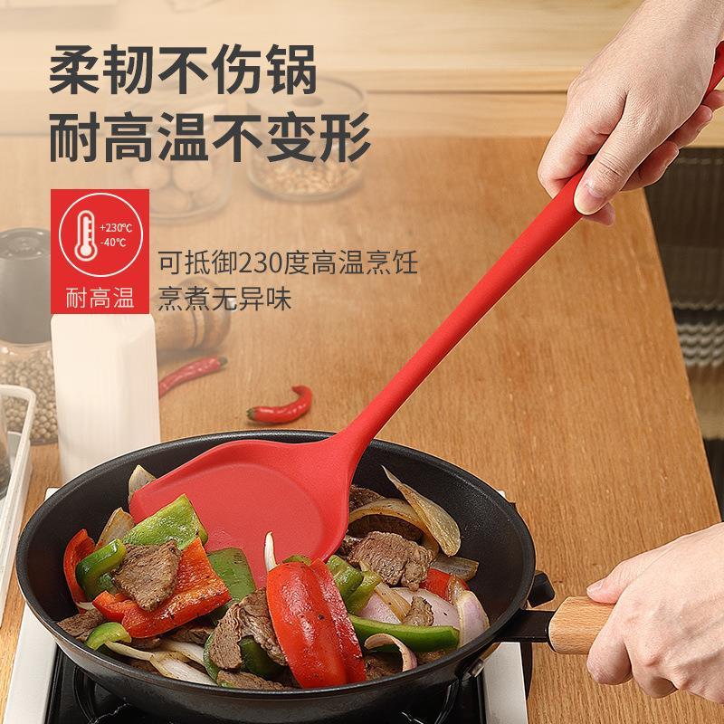 【欧洲标准】CookerBene不粘锅专用硅胶汤勺家用大防滑条食品级