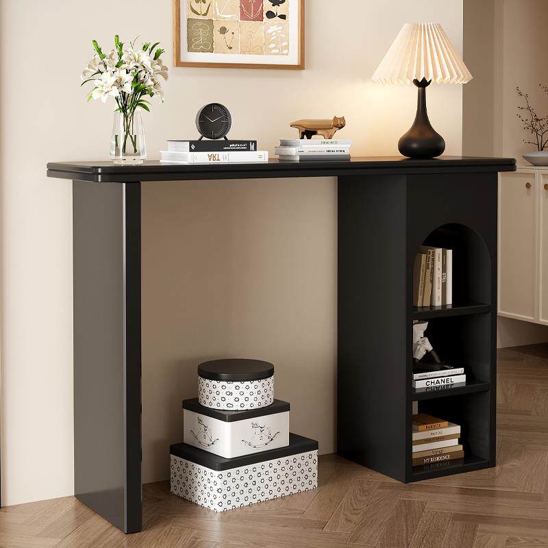 吧台桌家用岩板休闲高脚桌阳台沙发隔断中古风现代长条桌玄关桌