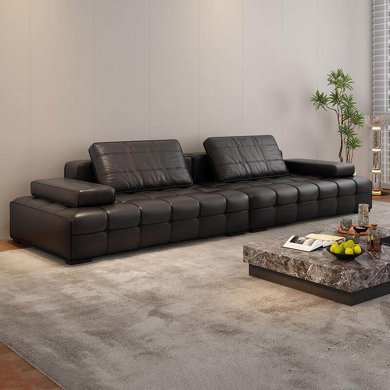劳伦斯真皮沙发意式极简大小户型客厅现代简约直排模块别墅大平层