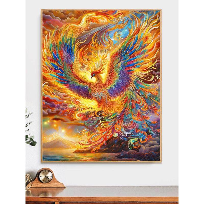 钻石画满钻凤凰涅槃手工点贴钻十字绣客厅卧室2025新款古风高颜值,居家布艺,钻石绣,淘宝优惠券,粉丝福利购,淘宝优惠卷