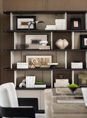 样板房售楼部客厅装饰柜软装摆件书柜书架装饰书仿真书装饰画组合