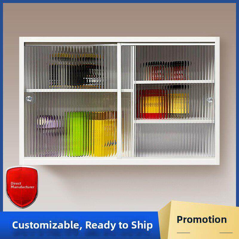 304不锈钢壁挂柜玻璃墙柜壁挂柜厨房碗碟储物柜阳台储物柜定制