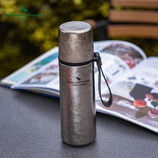 .必唯纯钛保温杯户外大容量水壶双层便携水杯男女高档泡茶杯带滤