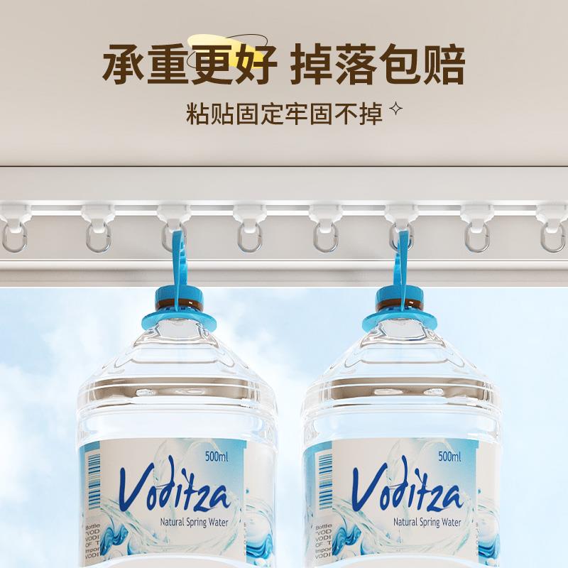 超薄窗帘轨道挂钩式静音滑轨免打孔隐形一体铝合金滑道顶侧装导轨