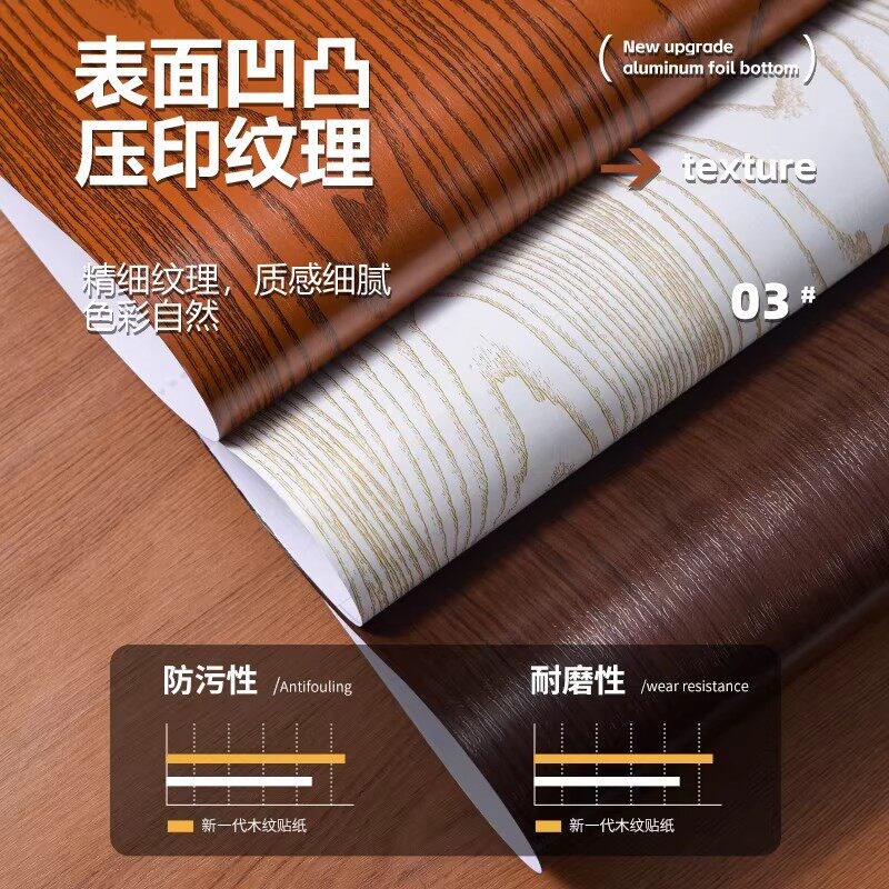 木纹桌面贴纸防水自粘桌子柜子贴膜家具翻新桌贴防潮仿木衣柜柜门