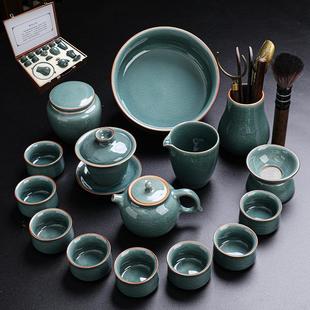 家用办公室轻奢中式 哥窑16头茶具套装 陶瓷茶壶茶杯小功夫泡茶整套
