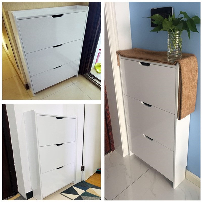 翻斗鞋柜架17cm厘米超薄窄门厅简易经济型家用白色大容量门口鞋厨