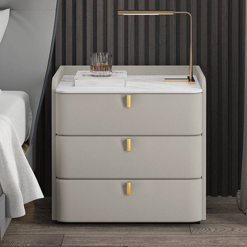 轻奢岩板床头柜简约现代皮质网红卧室床边柜实木北欧软包斗柜极简,住宅家具,床头柜,淘宝优惠券,粉丝福利购,淘宝优惠卷