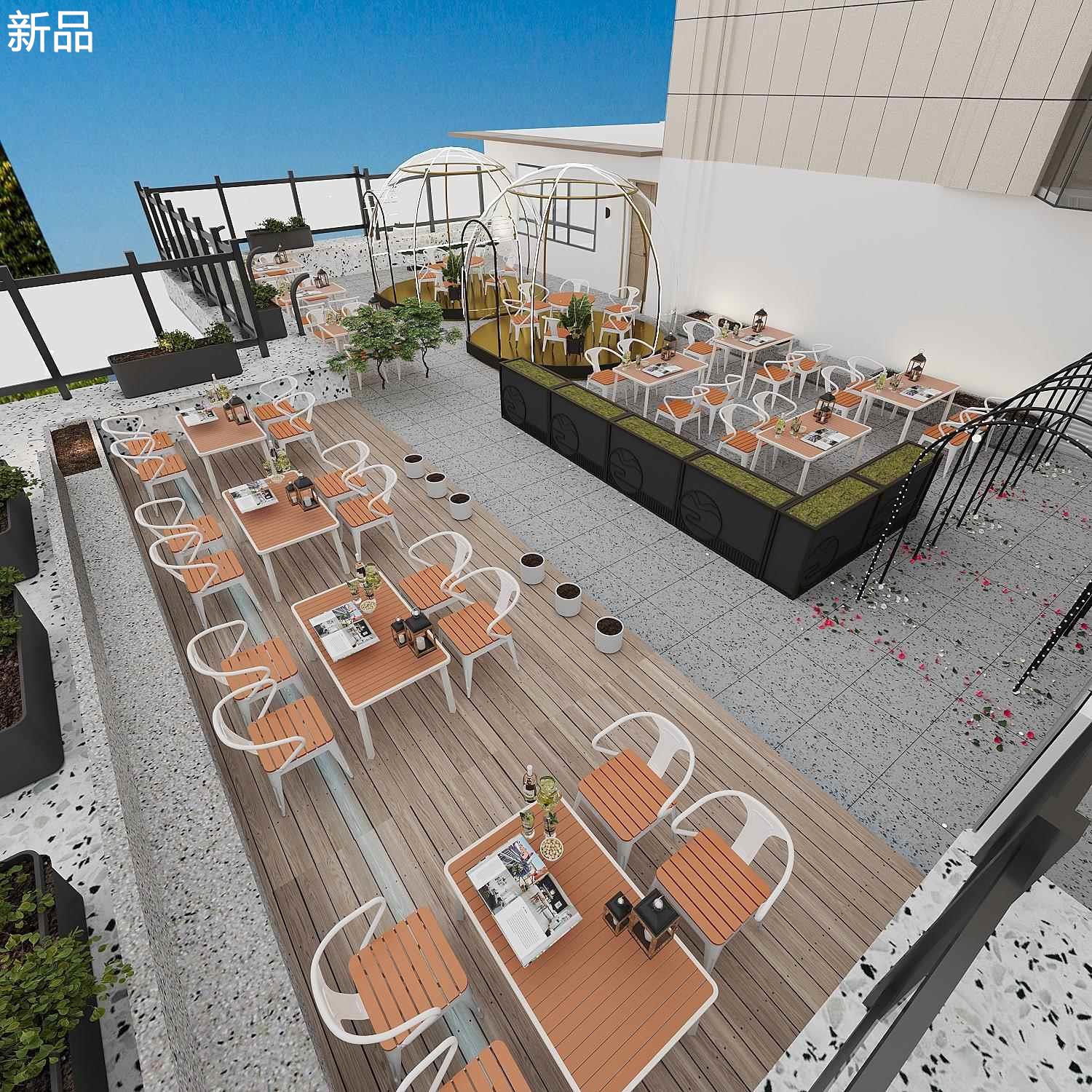 户外桌椅庭院露天塑木室外北欧防水防腐防晒简约别墅阳台休闲新品