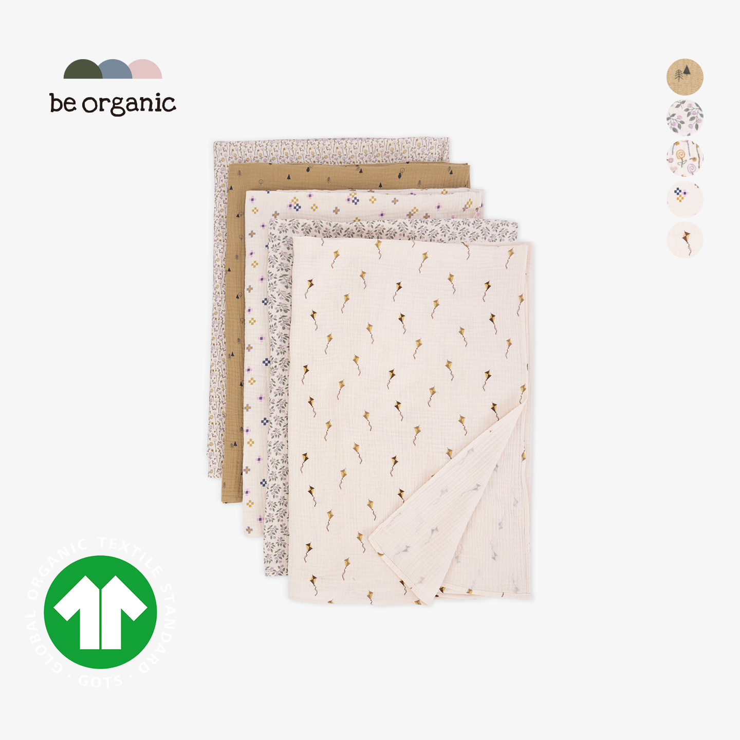 be organic【双层纱布多用巾】有机棉婴幼儿童包被盖毯浴巾新款