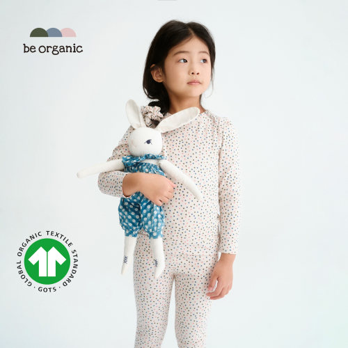 be organic【印花长袖套装】有机棉童装紧身上衣T恤长裤女春夏款