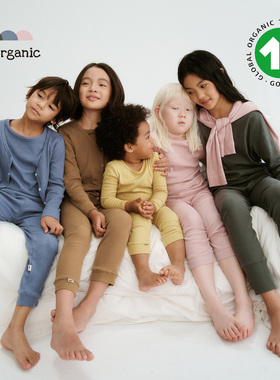 be organic 【有机棉套装外套】男童女童秋衣内衣套装外套新款